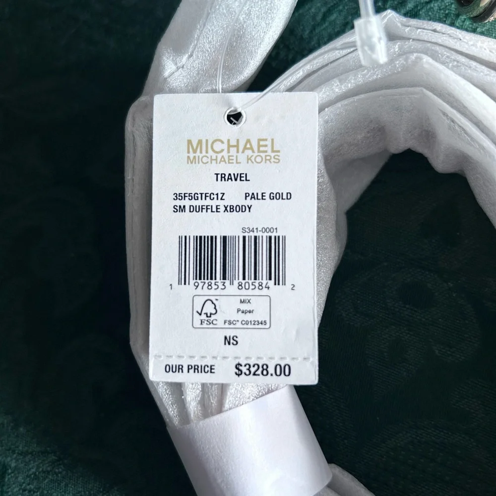 Metallic Gold MICHAEL KORS Small Duffle Crossbody/ Pale Gold - Picture 9 of 9